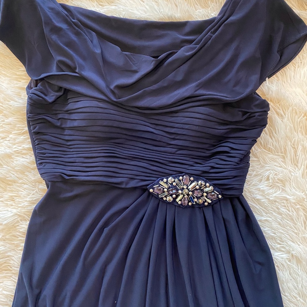 Cowl Neck A-Line Evening Dress - Picture 2 of 11